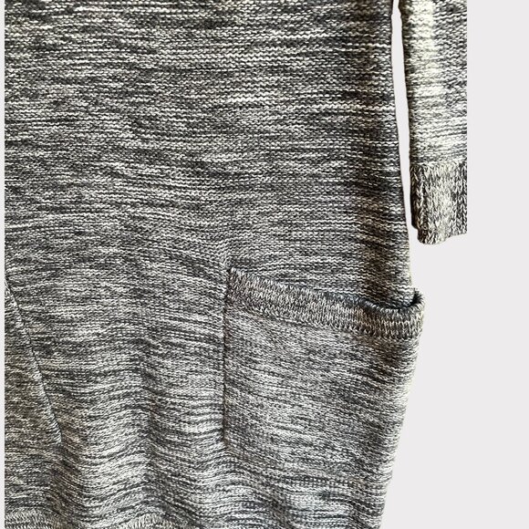 Neiman Marcus Size M Gray Cotton Long Sleeve Round Neck Knit Dress - Picture 2 of 15